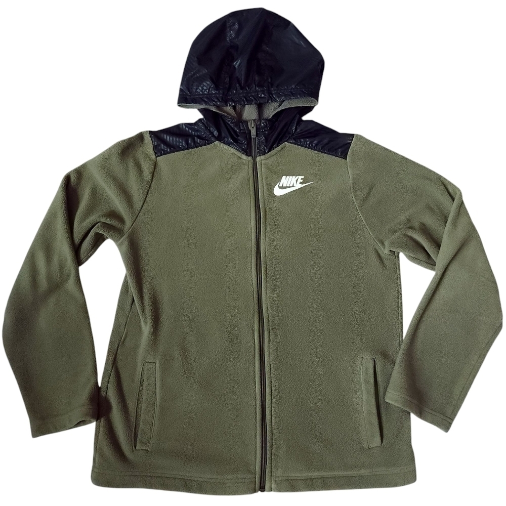 NIKE Fleece Full Zip Nylon Hoodie Sz XL